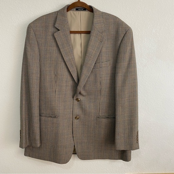 Lauren Ralph Lauren Other - Lauren Ralph Lauren Men's Brown‎ Herringbone 100% Wool Blazer 44R Academic
